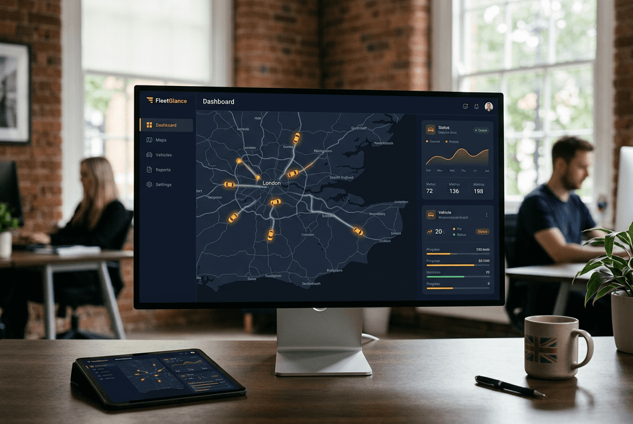 FleetGlance project preview showing its digital experience